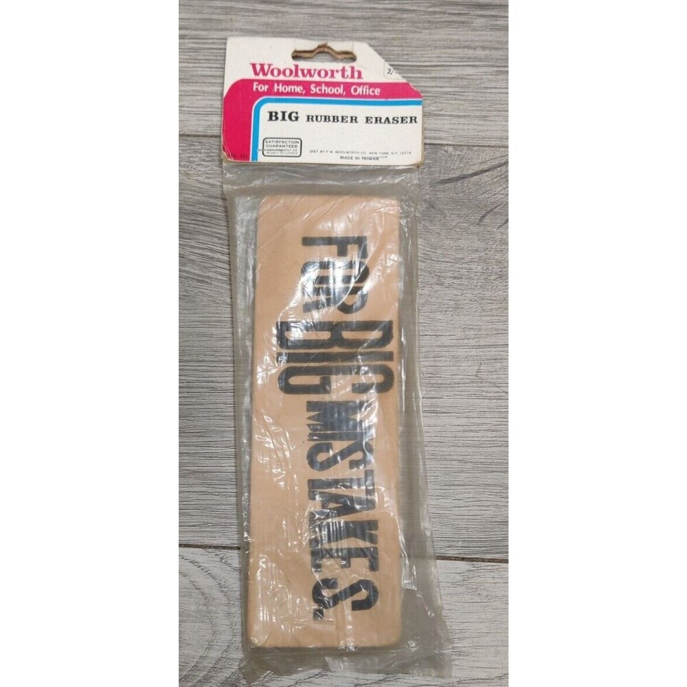 Vintage Woolworth Big Rubber Eraser For Big Mistakes Made in Twain